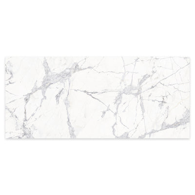 47x106 6mm Pavillion Slab Snow White Polished Porcelain Tile Final Sale