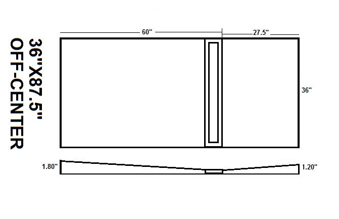 36x87.5 All-in-One Linear Shower Kit w/ 30" Black Off-Center Drain Final Sale