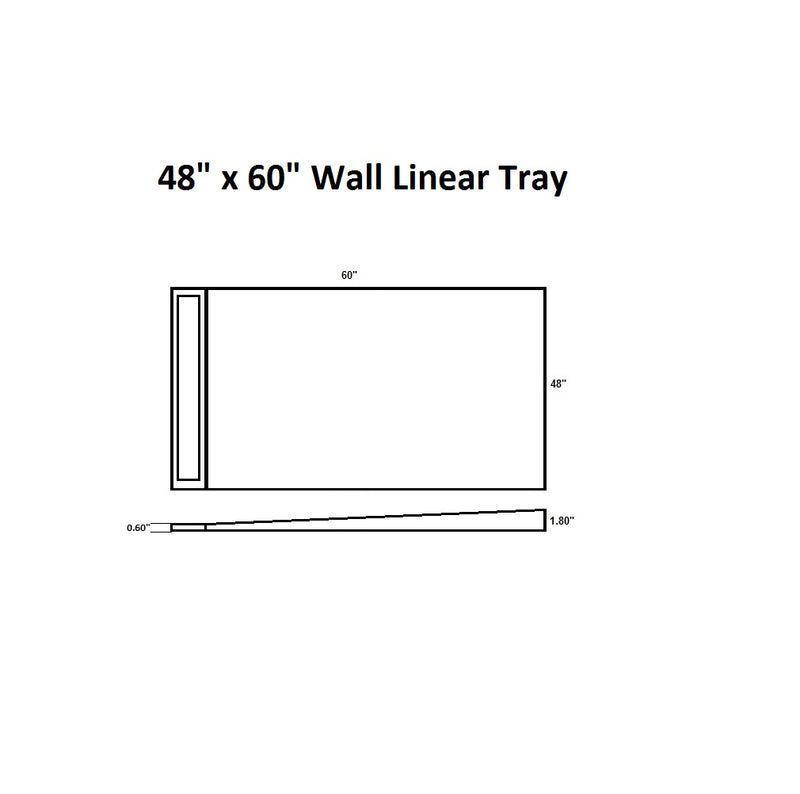 48x60 Linear Shower Kit w/ 42" Black Wall Drain Final Sale