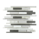 Riva Grey Glass Aluminum Random Strip Mosaic Final Sale