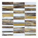 Random Stacked Rivera Peperino Glass Mosaic