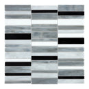 Random Stacked Rivera Arabescato Glass Mosaic