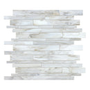 Random Strip Rivera Calacatta Glass Mosaic