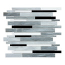 Random Strip Rivera Arabescato Glass Mosaic