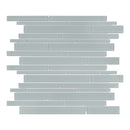 Random Strip Sollenn White Glass Mosaic