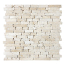 "5/8"" Random Strip Ivory Travertine Tumbled Mosaic"
