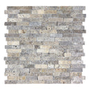 Random Strip Grey Stone Travertine Tumbled Mosaic