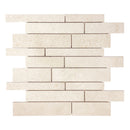 Random Strip Olivia Ivory Limestone Polished Mosaic