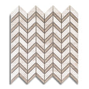 Chevron Wooden White W/Grey Marble Polished Mosaic FINAL SALE