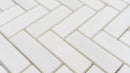 1x3 Dolomite Premium Select Herringbone Polished Marble Mosaic Final Sale