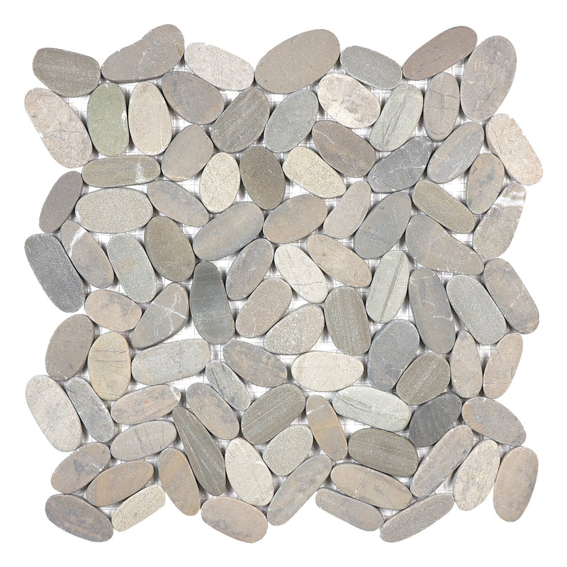 Flat Pebble Spa Vitality Grey Stone Natural Mosaic