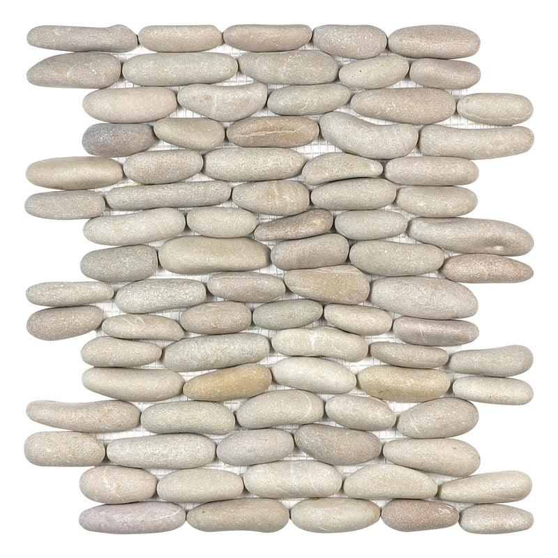 Stacked Pebble Spa Beige Stone Natural Mosaic