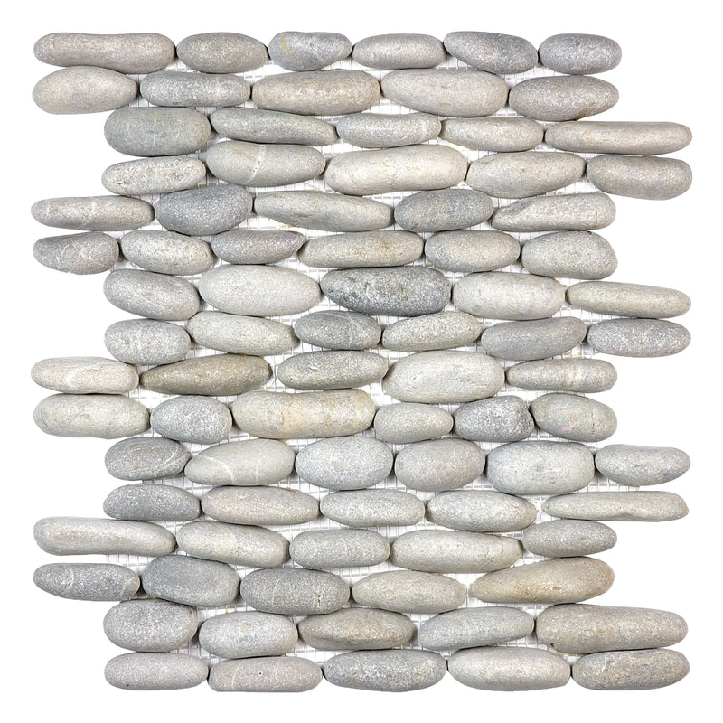 Stacked Pebble Spa Vitality Grey Stone Natural Mosaic