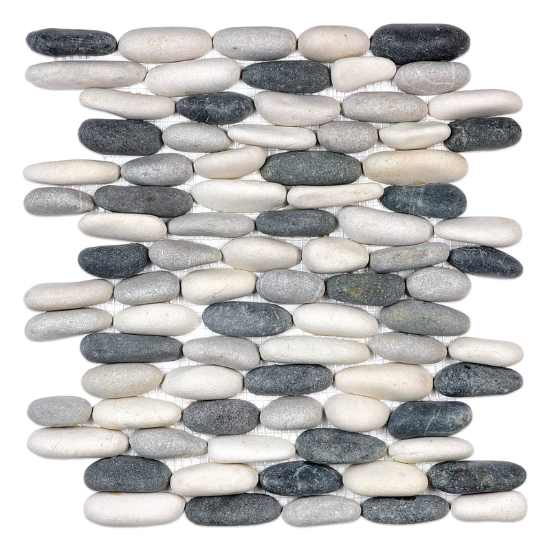 Stacked Pebble Spa Cool Blend Stone Natural Mosaic