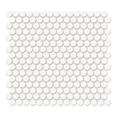 3/4" Architek Penny Round White Glossy Glazed Porcelain Mosaic