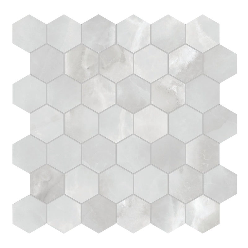 2x2 Caskata Onyx Polished Hexagon Rectified Glazed Porcelain Mosaic