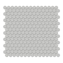 3/4" Architek Penny Round Dark Grey Glossy Glazed Porcelain Mosaic