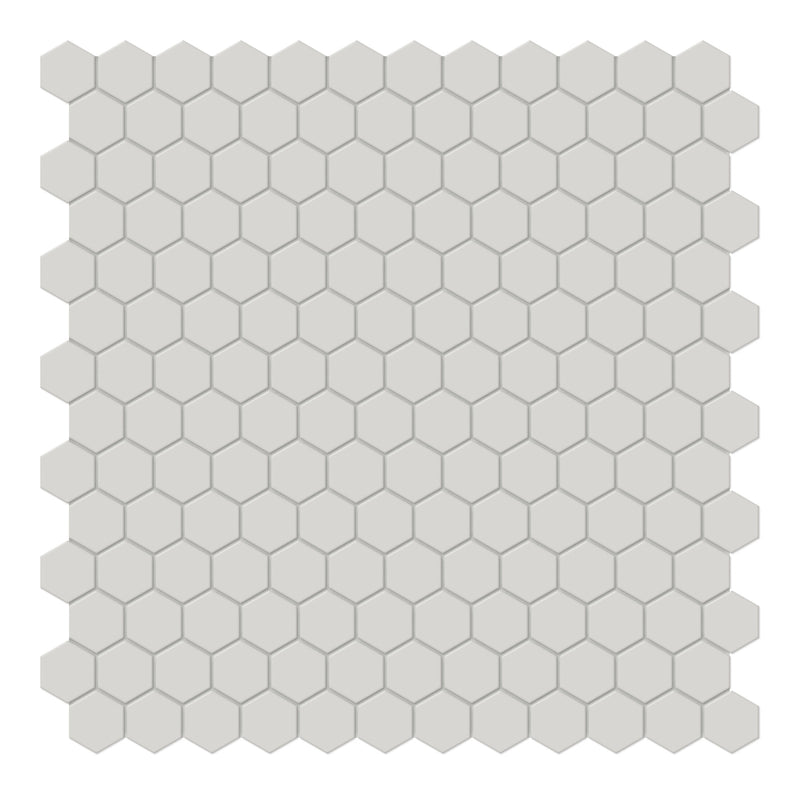 1" Architek Hexagon Halo Grey Matte Glazed Porcelain Mosaic