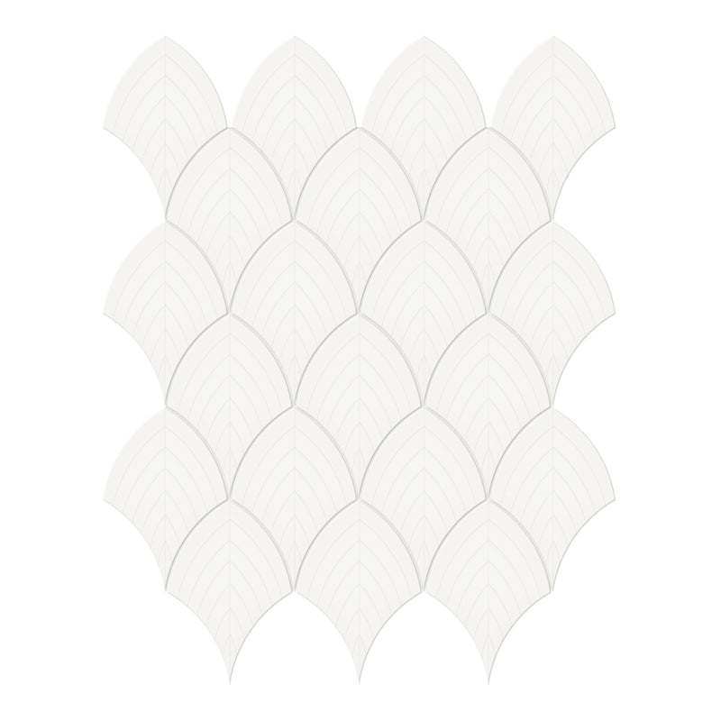 Architek White Scallop Glossy Glazed Porcelain Mosaic