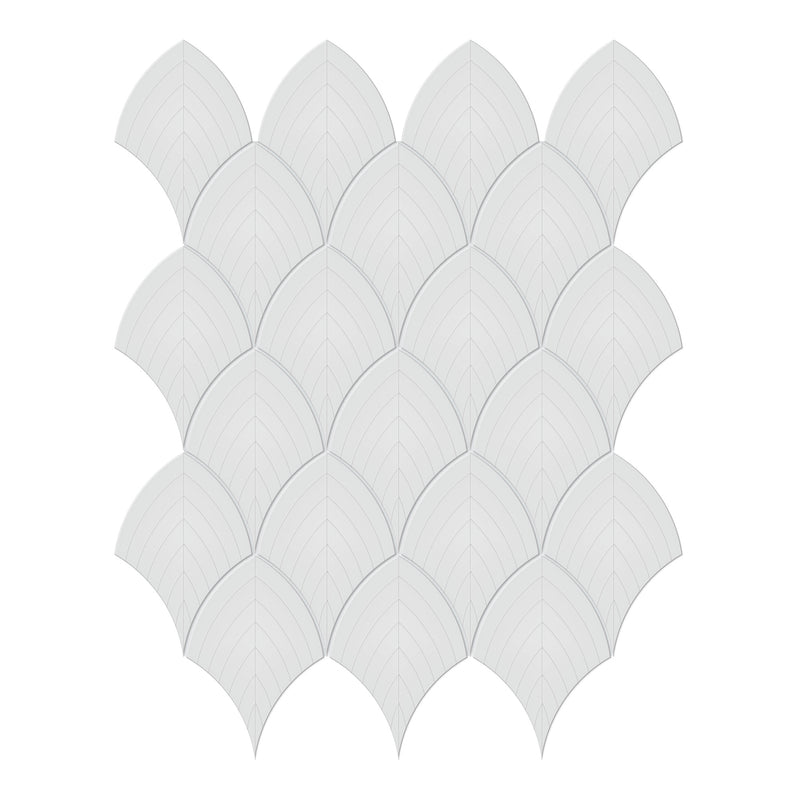 Architek Sunset Grey Scallop Glossy Glazed Porcelain Mosaic
