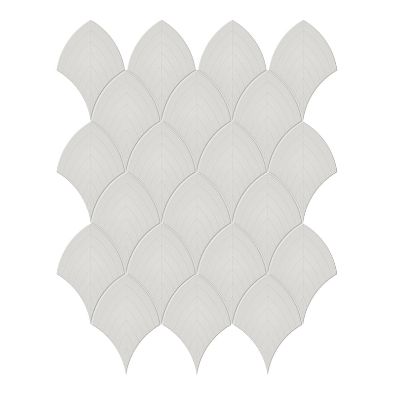 Architek Light Grey Scallop Glossy Glazed Porcelain Mosaic