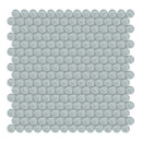 Penny Round Sollenn White Glass Mosaic