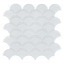 Scallop Sollenn Super White Glass Mosaic
