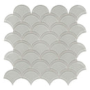 Scallop Sollenn Light Grey Glass Mosaic