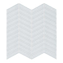 Chevron Sollenn Super White Glass Mosaic