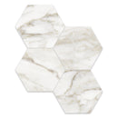 6" Hexagon Antonella Roma Calacatta Porcelain Polished Mosaic
