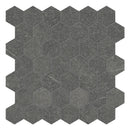 2" Hexagon Bateig Dark Grey Porcelain Matte Mosaic