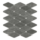 Clipped Diamond Picco Grey Marble Polished Mosaic