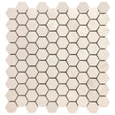 1.25x1.25 Hexagon Olivia Ivory Limestone Polished Mosaic