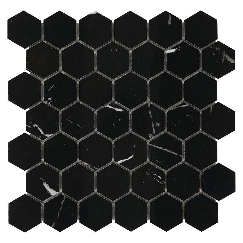 2x2 La Mallorca Shadow Hexagon Polished Porcelain Mosaic