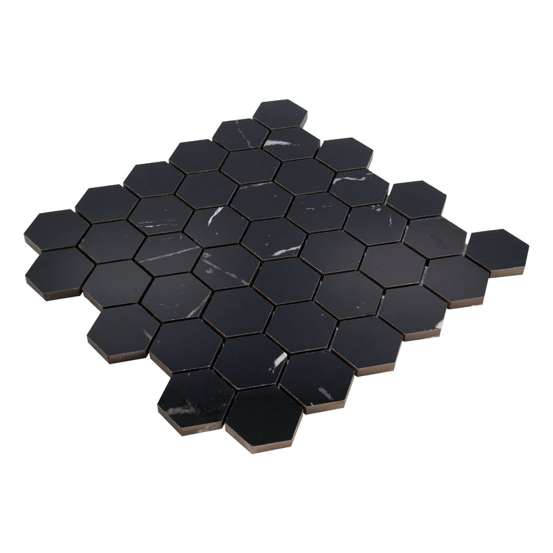 2x2 La Mallorca Shadow Hexagon Polished Porcelain Mosaic
