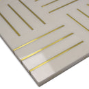 Artisctic Modern Weave Dolomite Marble w/ Brass Polished Mosaic