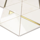 Artistic Modern Triangle White Marble W/ Gold Polished Mosaic Final Sale