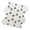 Artisctic Hexagon White Marble w/ Black Triangle Polished Mosaic FINAL SALE