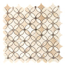 Artistic Royal Beige & Emperador Dark Floret Marble Polished Mosaic Final Sale