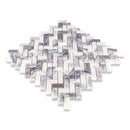 0.60 x1.25 Herringbone Spring Lilac Marble Polished Mosaic Final Sale