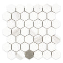 2x2 La Mallorca Panda White Hexagon Polished Porcelain Mosaic