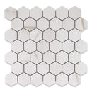 2x2 La Mallorca Acadia White Hexagon Polished Porcelain Mosaic