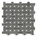 Basketweave Picco Grey Marble Polished Mosaic