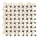 Basketweave Olivia Ivory Limestone Polished Mosaic