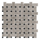Basketweave Tronador Grey Marble Polished Mosaic