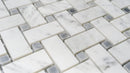 Italian Bianco Carrara Tweed w/ Grey Dots Marble Honed Mosaic Final Sale