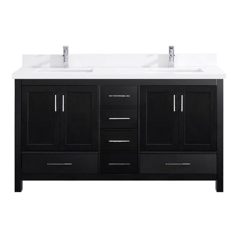 60" Wexford Black Vanity w/ White Quartz Countertop Final Sale