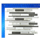 Riva Grey Glass Aluminum Random Strip Mosaic Final Sale