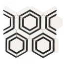 Artistic Oxford Hexagon Thassos Marble Polished Mosaic Final Sale