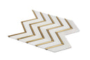 2x4 Artistic Bianco Chevron Marble w/ Gold Accent Polished Mosaic Final Sale